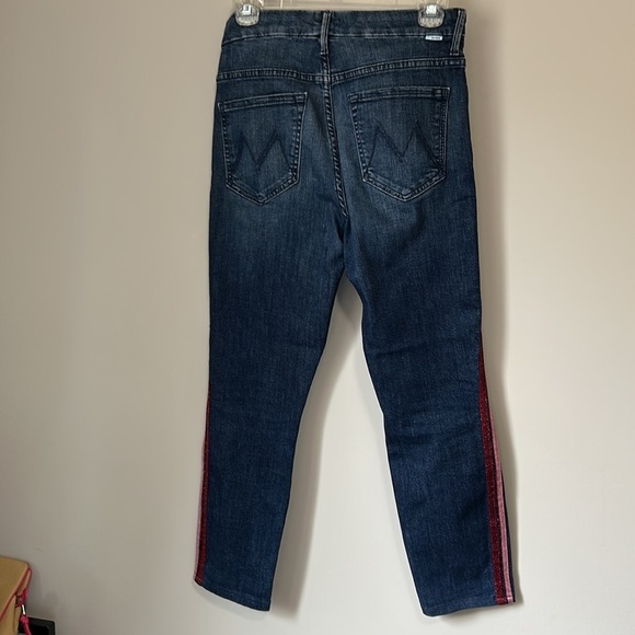 MOTHER High Waisted Looker Jean Here Kitty Kitty Glitter Race Sz 27 - Picture 9 of 15